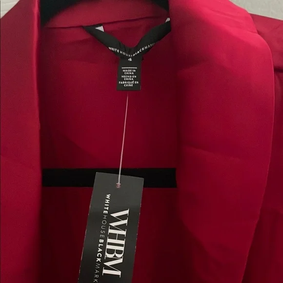 White House Black Market Red Wrap Blouse - Picture 6 of 6